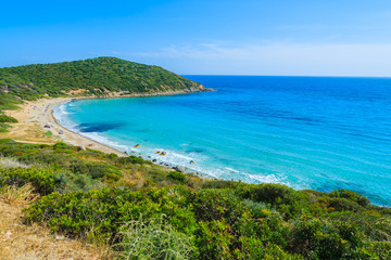 Fototapeta premium View of Porto Sa Ruxi bay on coast of Sardinia island, Italy