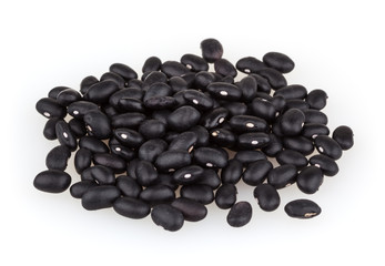Black beans isolated on white background