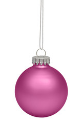 Magenta christmas ball isolated on white background