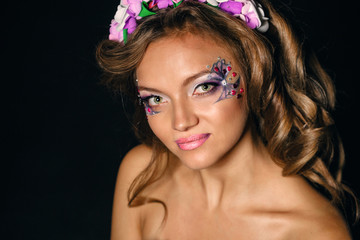 Portrait of girl with unusual make-up