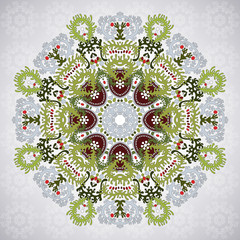 Background with a round floral delicate ornament