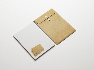 Set of white and kraft identity elements