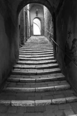 Photo sur Plexiglas Monument artistique Pitigliano, Tuscany, old city view. BW image