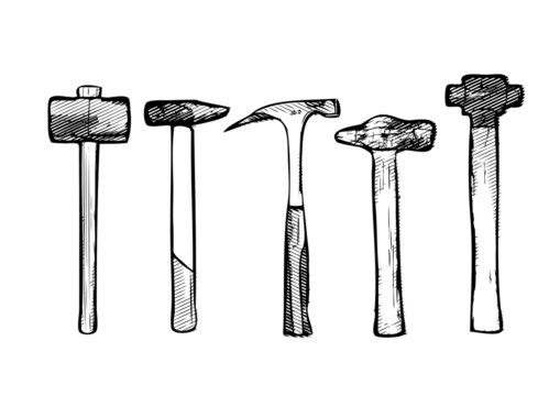 Tool hammer vector illustration