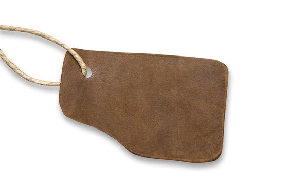 leerer Echt-Leder-Anh&auml;nger mit Textfreiraum