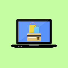 Shopping online in flat style