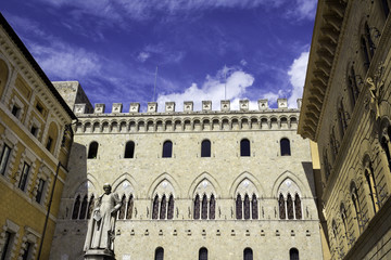Siena, Tuscany, old palaces. Color photo