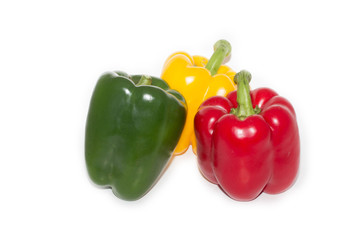 red, green and yellow pepper