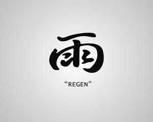 Chinesisches Schriftzeichen Regen