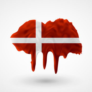 Flag of Denmark painted colors