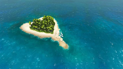 Papier Peint photo autocollant Île île du coeur