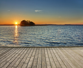 Sunrise over lake