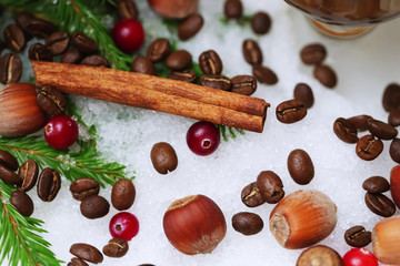 snow grain coffee cinnamon hazelnut