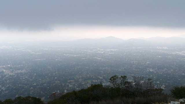 Los Angeles Mountain View Dusk Fog Time Lapse