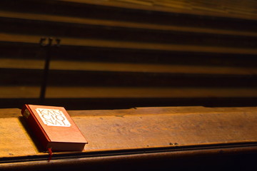 Religios book on long  table