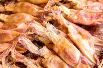 Dried Squid in market