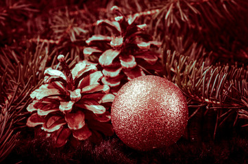 red christmas balls decoration