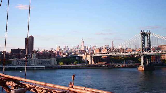 manhattan bridge empire view 4k time lapse from new york