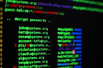 Retrieving passwords from an hacked computer - obrazy, fototapety, plakaty