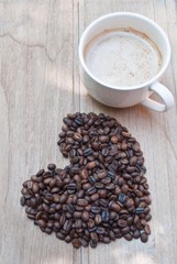 coffee beans in love