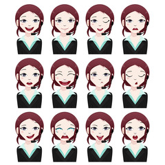 business woman avatar set