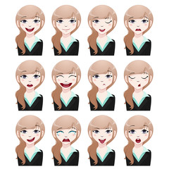 business woman avatar set