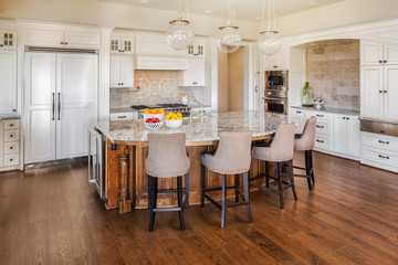 large furnished kitchen in new home