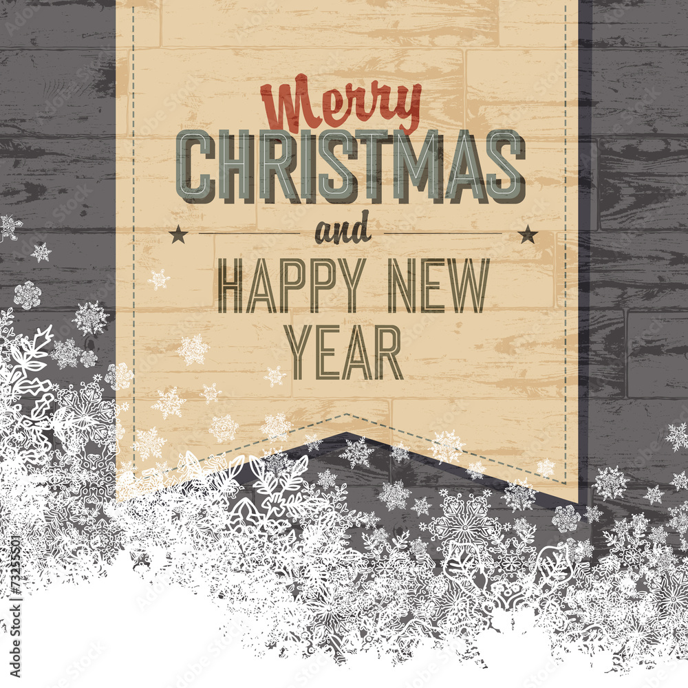 Poster Merry Christmas Design Template With Isolated Side.Vector