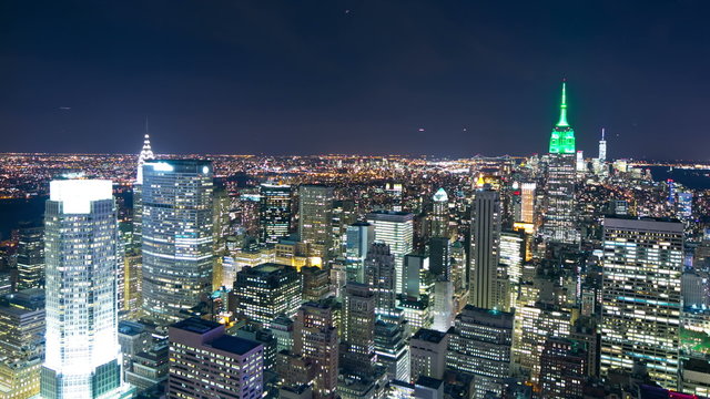 night light manhattan 4k time lapse from ny top of the rock