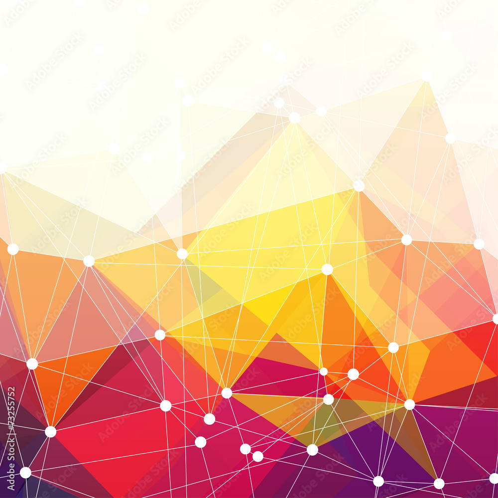 Poster abstract colorful triangles design, vector background