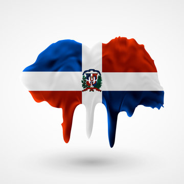 Flag of Dominican Republic painted colors
