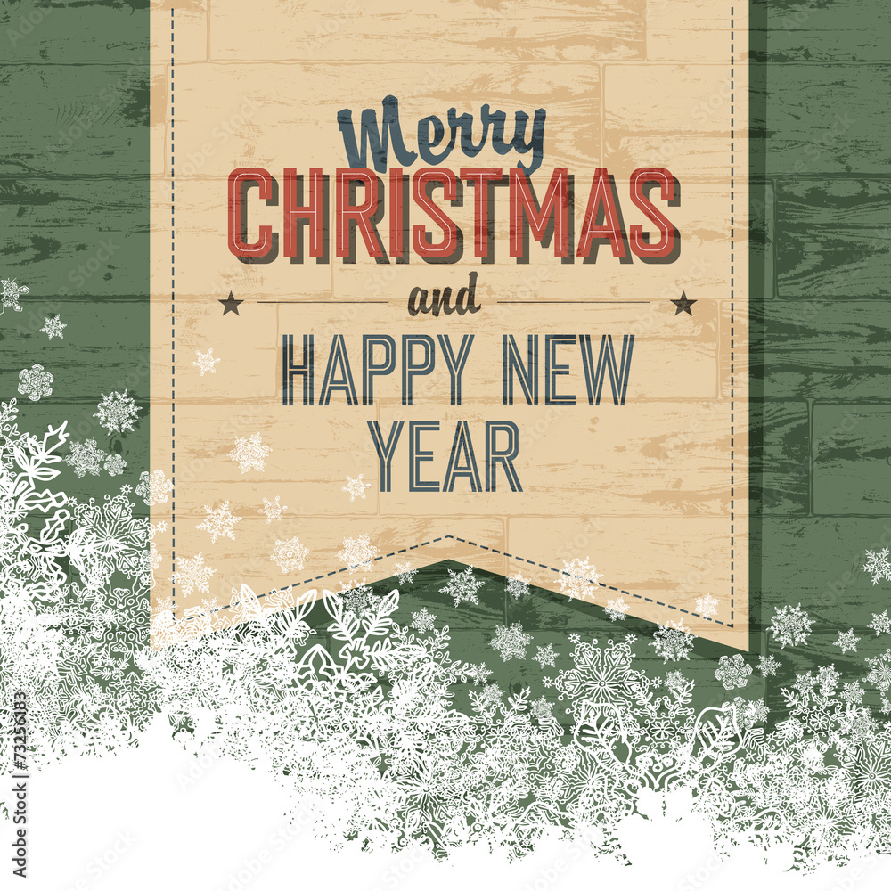 Poster Merry Christmas Design Template With Isolated Side.Vector