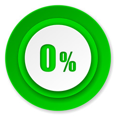 0 percent icon, sale sign