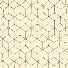 Fototapeta premium Seamless repeating cubes hand-drawn pattern. Vector