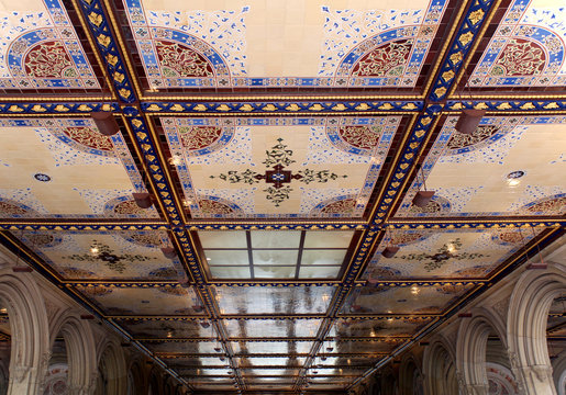New York City central park Bethesda Terrace underpass arcade det - Powered by Adobe