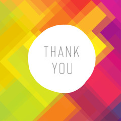 Thank you card colorful, vector