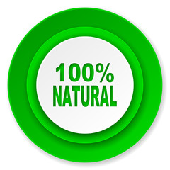 natural icon, 100 percent natural sign