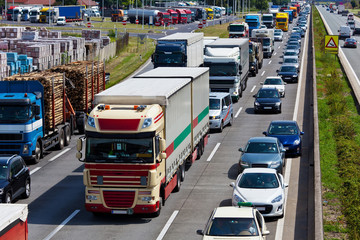 Obraz premium Stau auf Autobahn