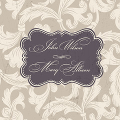 Retro Wedding Invitation. Vector