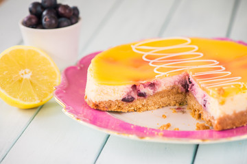 homemade cheese cake on plate