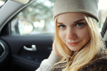 Fototapeta na wymiar Beautiful young blonde teen
