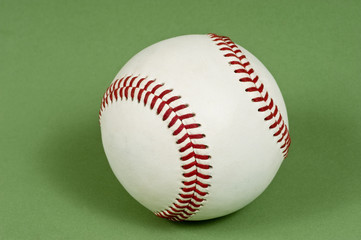 Baseball on Mottled Green Background