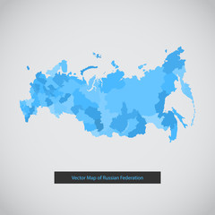 Mono color flat modern Russia map set.