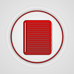 notebook circular icon on white background