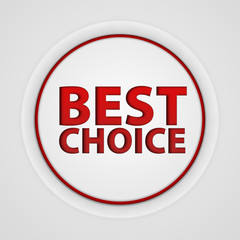 Best choice circular icon on white background