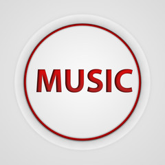 music circular icon on white background