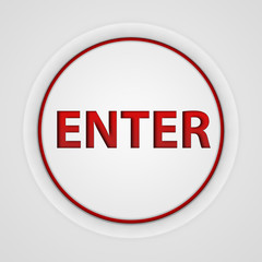 enter circular icon on white background