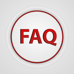 faq circular icon on white background