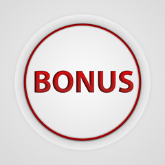 bonus circular icon on white background