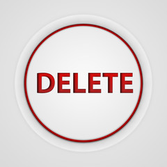 delete circular icon on white background